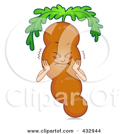 Royalty-Free (RF) Clipart Illustration of a Sour Tamarind Character by BNP Design Studio