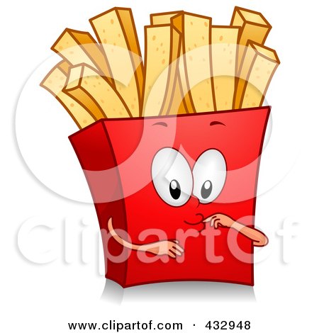 Royalty-Free (RF) Clipart Illustration of a French Fry Character Gesturing by BNP Design Studio