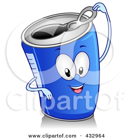 Royalty-Free (RF) Clipart Illustration of a Canned Beverage Character Gesturing by BNP Design Studio