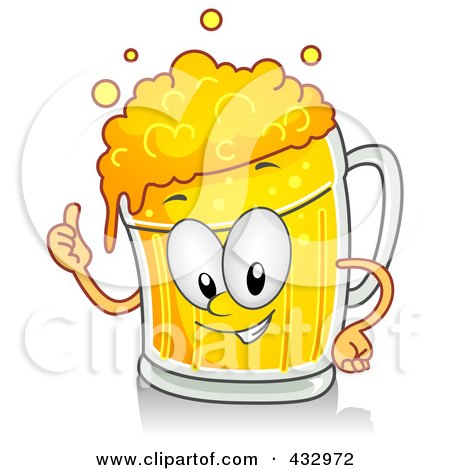 Royalty-Free (RF) Clipart Illustration of a Beer Character Gesturing by BNP Design Studio