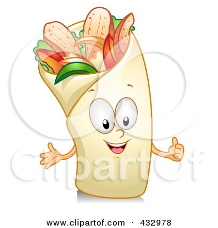 Royalty-Free (RF) Clipart Illustration of a Taco Character Gesturing by BNP Design Studio