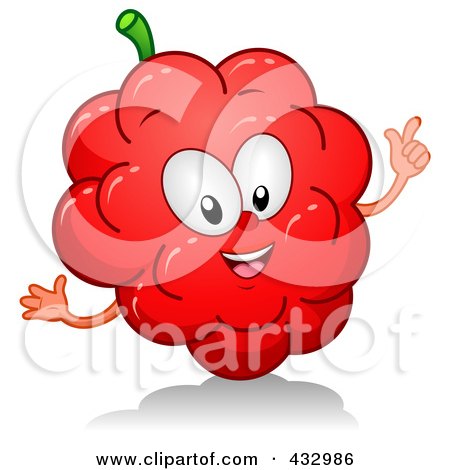 Royalty-Free (RF) Clipart Illustration of a Gesturing Raspberry Character by BNP Design Studio