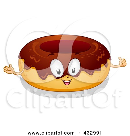 Royalty-Free (RF) Clipart Illustration of a Donut Character Gesturing by BNP Design Studio