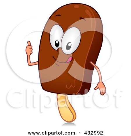 Royalty-Free (RF) Clipart Illustration of a Popsicle Character Gesturing by BNP Design Studio