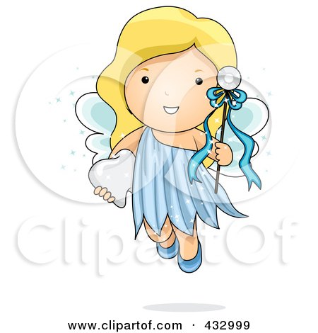 Royalty-Free (RF) Clipart Illustration of a Cute Tooth Fairy With A Wand by BNP Design Studio