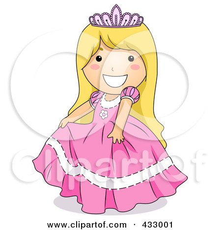 Royalty-Free (RF) Clipart Illustration of a Girl In A Princess Dress by BNP Design Studio