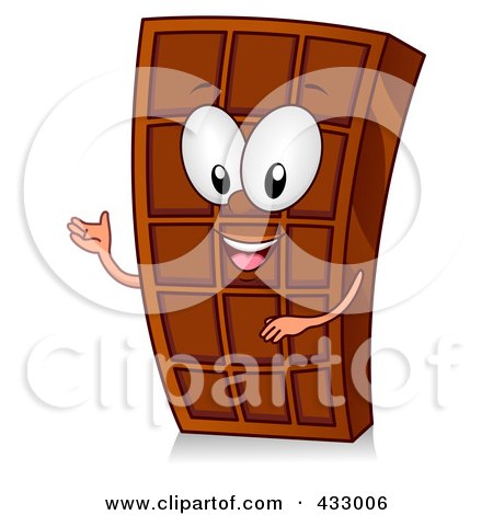 Royalty-Free (RF) Clipart Illustration of a Chocolate Bar Character Gesturing by BNP Design Studio