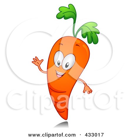 Royalty-Free (RF) Clipart Illustration of a Carrot Character Gesturing by BNP Design Studio