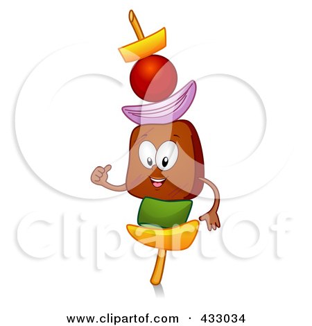 Royalty-Free (RF) Clipart Illustration of a Kebab Character Gesturing by BNP Design Studio