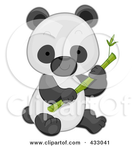 Royalty Free Rf Clipart Illustration Of A Cute Baby Panda With Bamboo By Bnp Design Studio