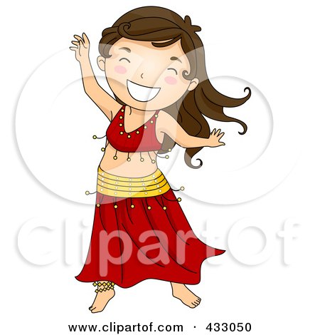 Royalty-Free (RF) Clipart Illustration of a Belly Dancer Girl by BNP Design Studio