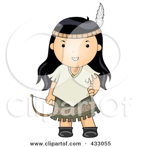 Royalty-Free (RF) Clipart Illustration of a Native American Girl by BNP Design Studio