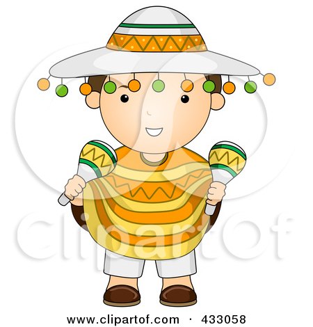 Royalty-Free (RF) Clipart Illustration of a Mexican Boy by BNP Design Studio
