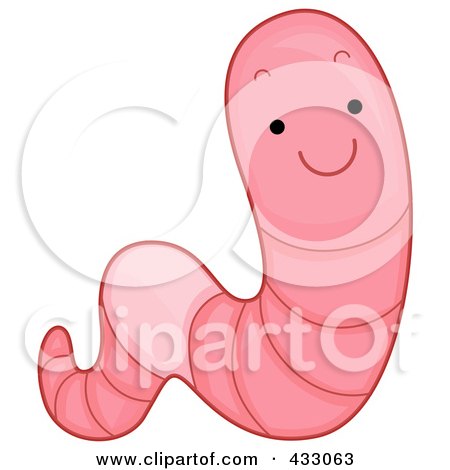 Royalty-Free (RF) Clipart Illustration of a Cute Pink Earthworm by BNP Design Studio