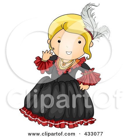 Royalty-Free (RF) Clipart Illustration of a Victorian Girl by BNP Design Studio