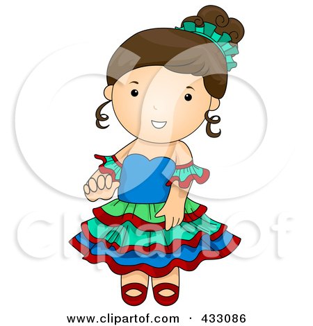 Royalty-Free (RF) Clipart Illustration of an Argentinian Woman by BNP Design Studio