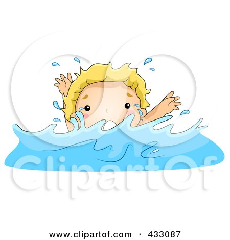 Royalty-Free (RF) Clipart Illustration of a Boy Drowning by BNP Design Studio