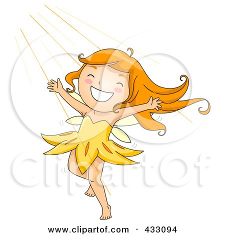 Royalty-Free (RF) Clipart Illustration of a Happy Summer Fairy by BNP Design Studio