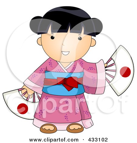 Royalty-Free (RF) Clipart Illustration of a Japanese Girl by BNP Design Studio