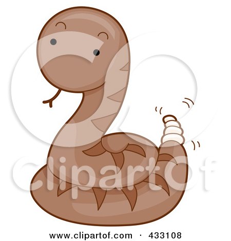 Royalty-Free (RF) Clipart Illustration of a Cute Baby Rattlesnake by BNP Design Studio