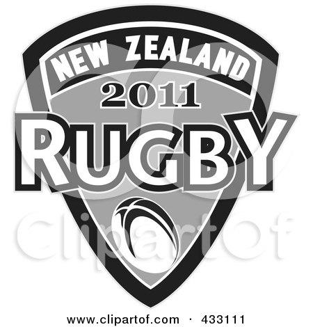 Royalty-Free (RF) Clipart Illustration of a Rugby New Zealand 2011 Icon - 2 by patrimonio