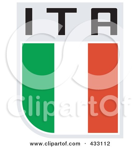 Royalty-Free (RF) Clipart Illustration of a Rugby Flag For Italy by patrimonio