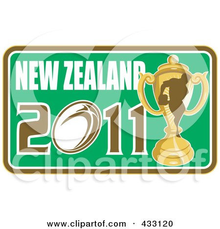 Royalty-Free (RF) Clipart Illustration of a Rugby New Zealand 2011 Icon - 8 by patrimonio