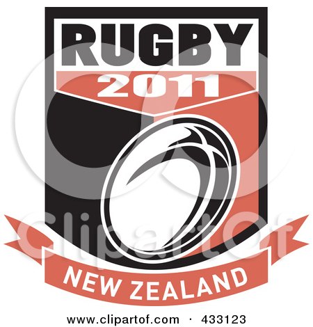 Royalty-Free (RF) Clipart Illustration of a Rugby New Zealand 2011 Icon - 6 by patrimonio