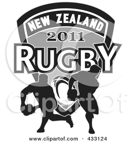 Royalty-Free (RF) Clipart Illustration of a Rugby New Zealand 2011 Icon - 4 by patrimonio