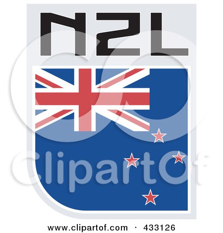 Royalty-Free (RF) Clipart Illustration of a Rugby Flag For New Zealand by patrimonio