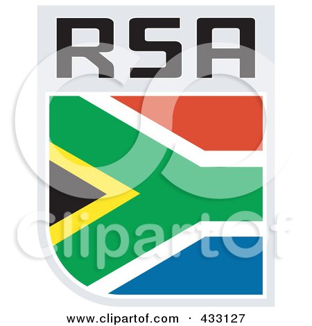 Royalty-Free (RF) Clipart Illustration of a Rugby Flag For South Africa by patrimonio