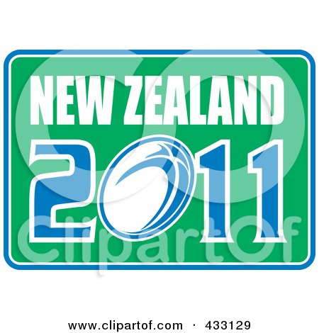 Royalty-Free (RF) Clipart Illustration of a Rugby New Zealand 2011 Icon - 9 by patrimonio
