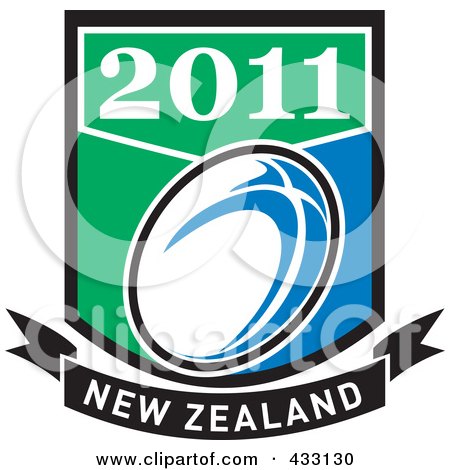 Royalty-Free (RF) Clipart Illustration of a Rugby New Zealand 2011 Icon - 7 by patrimonio