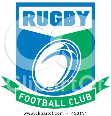 Royalty-Free (RF) Clipart Illustration of a Rugby Football Club Icon by patrimonio