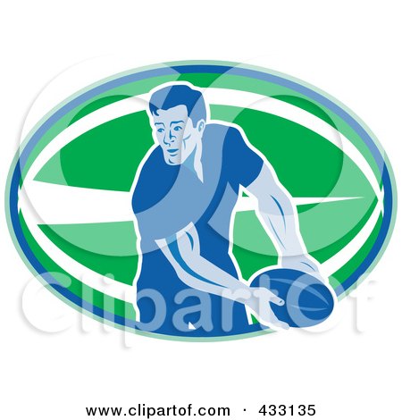 Royalty-Free (RF) Clipart Illustration of a Rugby Man - 2 by patrimonio