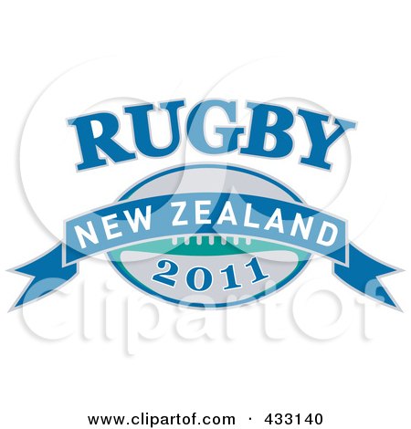 Royalty-Free (RF) Clipart Illustration of a Rugby New Zealand 2011 Icon - 1 by patrimonio