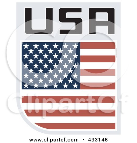 Royalty-Free (RF) Clipart Illustration of a Rugby Flag For America by patrimonio