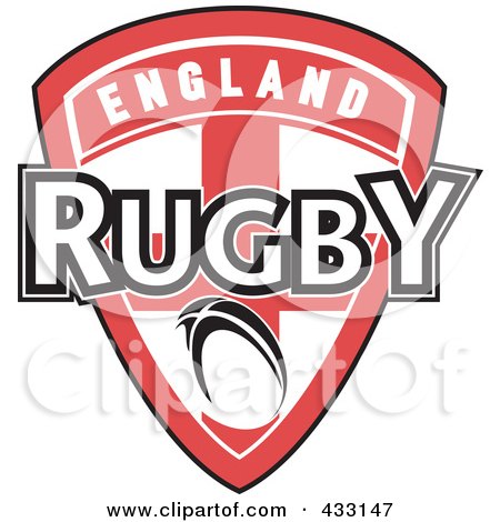 Royalty-Free (RF) Clipart Illustration of a Rugby England Shield by patrimonio