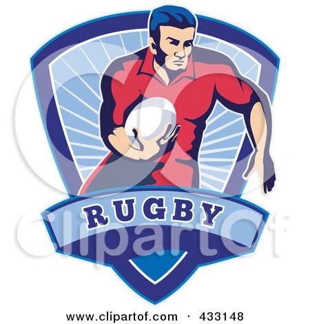 Royalty-Free (RF) Clipart Illustration of a Rugby Man - 4 by patrimonio