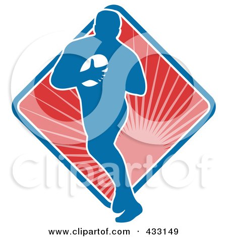 Royalty-Free (RF) Clipart Illustration of a Rugby Man - 5 by patrimonio