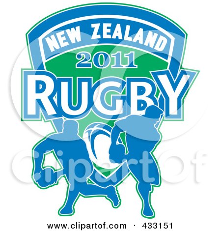 Royalty-Free (RF) Clipart Illustration of a Rugby New Zealand 2011 Icon - 3 by patrimonio