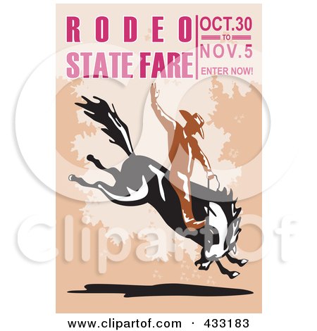 Royalty-Free (RF) Clipart Illustration of a Retro Rodeo Sign - 2 by patrimonio
