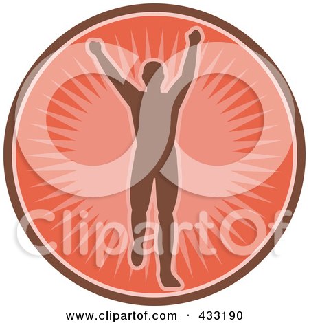 Royalty-Free (RF) Clipart Illustration of a Silhouetted Runner Logo by patrimonio