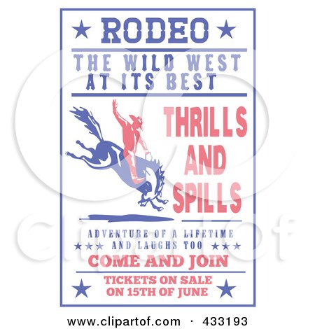 Royalty-Free (RF) Clipart Illustration of a Retro Rodeo Sign - 1 by patrimonio