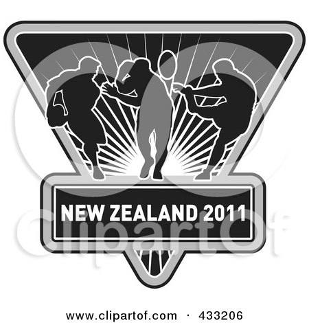 Royalty-Free (RF) Clipart Illustration of a Rugby New Zealand 2011 Icon - 5 by patrimonio