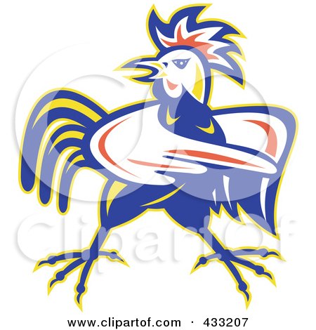 Royalty-Free (RF) Clipart Illustration of a Mad Pointing Rooster Logo - 1 by patrimonio