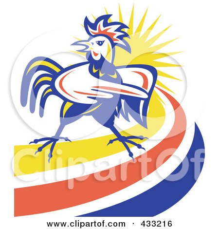 Royalty-Free (RF) Clipart Illustration of a Mad Pointing Rooster Logo - 3 by patrimonio