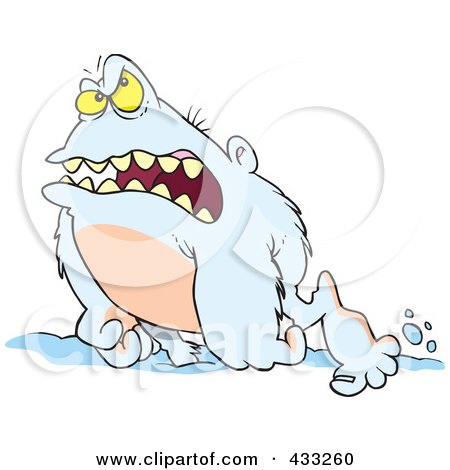 Royalty-Free (RF) Clipart Illustration of a Grouchy Abominable Snowman by toonaday