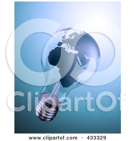 Royalty-Free (RF) Clipart Illustration Of A 3d World Energy Crisis Light Bulb by Mopic