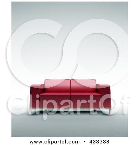 Royalty-Free (RF) Clipart Illustration Of A 3d Red Leather Sofa by Mopic